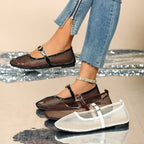 Damen Elegante und luftige Ballerinas mit Riemchen R&B