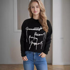Damen lässiger Pullover mit kreativem Schriftzug R&B