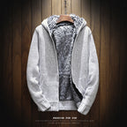 Herren kuschelige Kapuzenjacke mit weichem Innenfutter und seitlichen Eingrifftaschen R&B