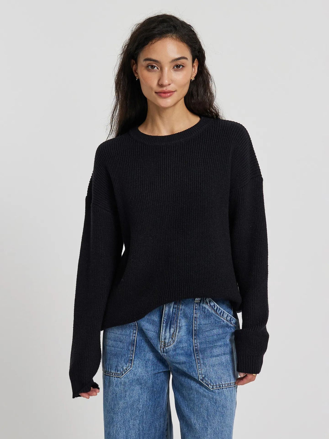 Damen Großer, weicher Strickpullover mit überschnittenen Schultern R&B