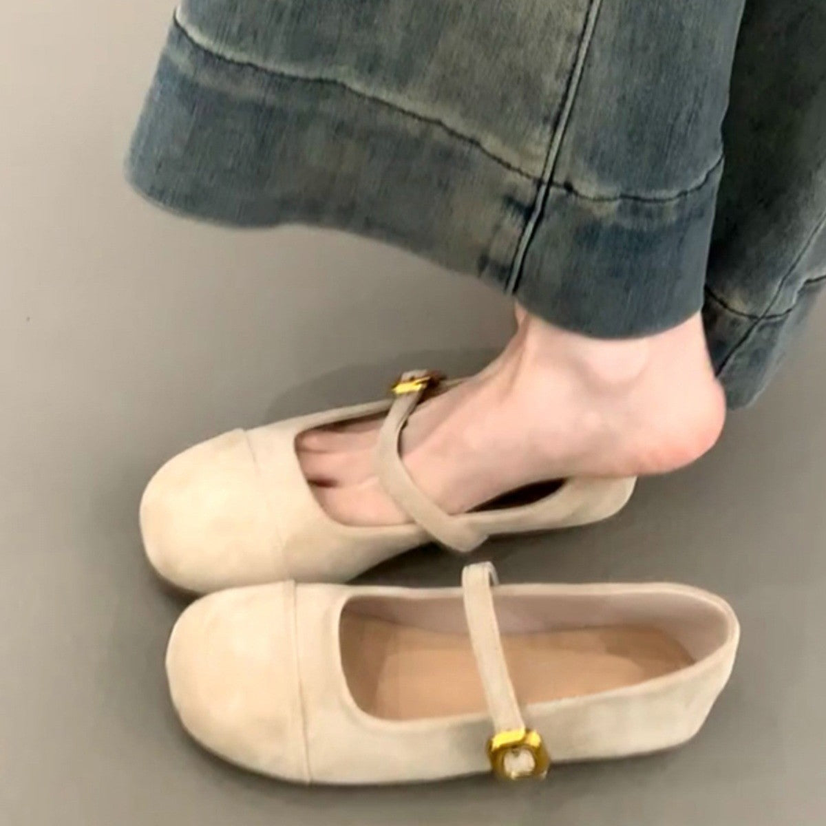 Damen elegante Ballerinas mit modischem Riemchen und komfortablem Fußbett R&B