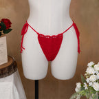 Damen Häkel-Bikini-Oberteil mit floralen Akzenten und verstellbaren Trägern EB