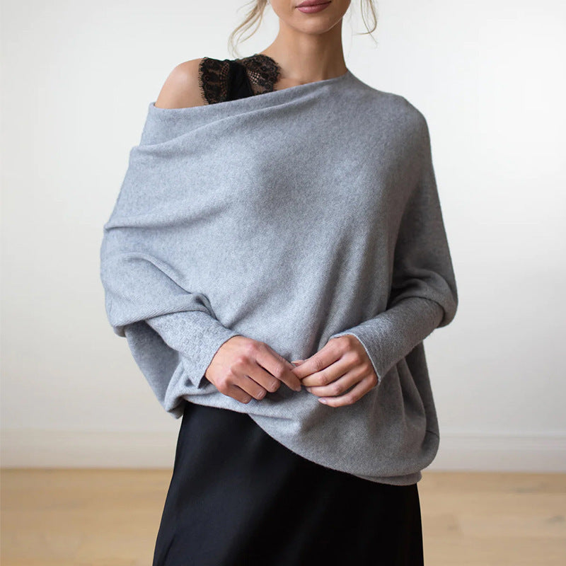 Damen Oversized Pullover mit weitem Schnitt und eleganten Details R&B