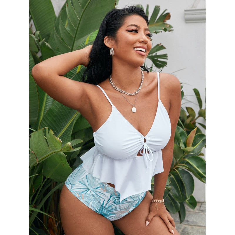 Damen Bikiniset mit modischem Volant und hohem Bund R&B