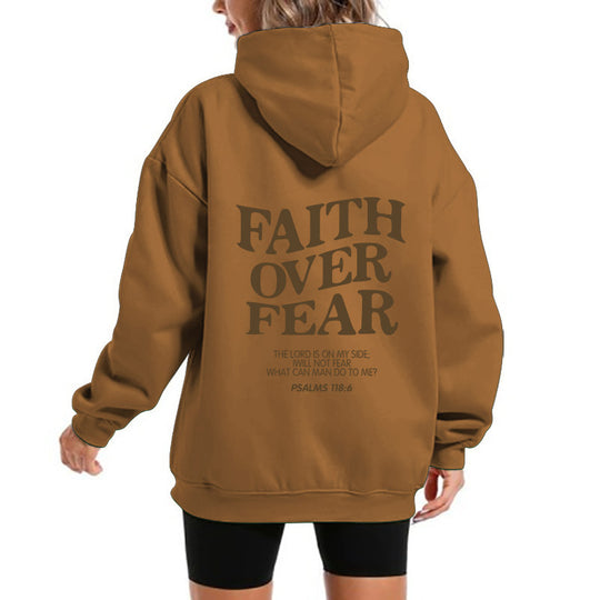 Damen Kapuzensweater mit motivierendem Schriftzug und bequemem Schnitt R&B