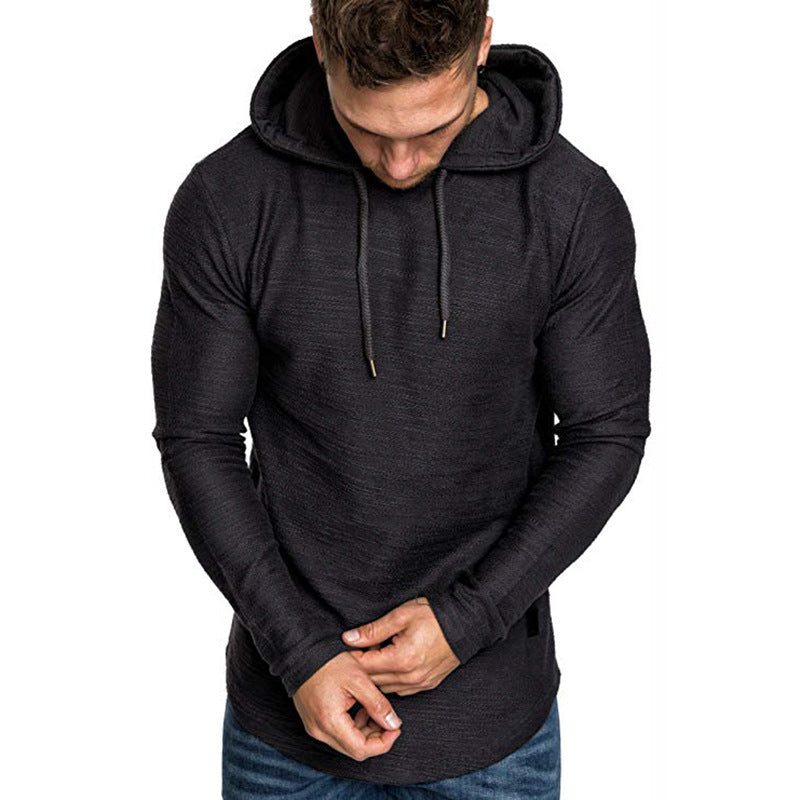 Herren longsleeve Kapuzenshirt mit strukturierter Oberfläche R&B