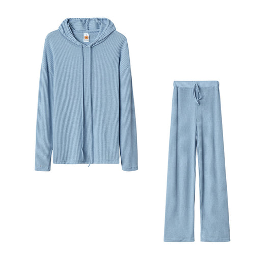 Damen Relaxed Fit Sweater-Set mit Kapuze und weiten Hosen R&B