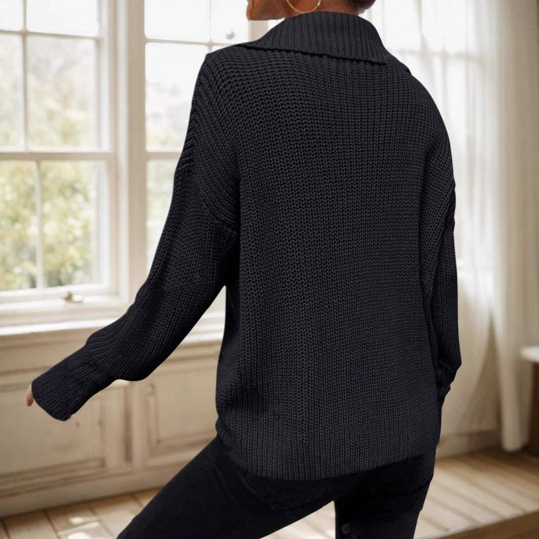 Damen lockerer Strickpullover R&B