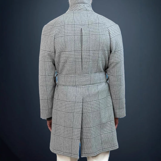 Herren klassischer karierter Wollmantel R&B