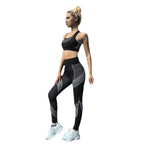 Damen sportliches Trainingsset mit Hochleistungs-BH und figurbetonten Leggings R&B