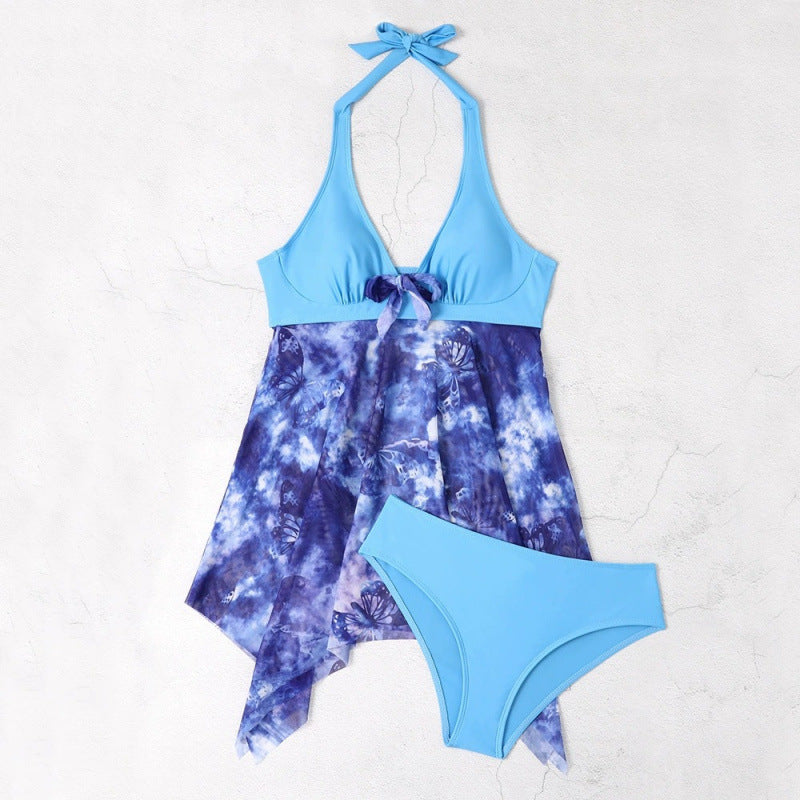 Damen Tankini mit floralem Wickeldesign und verstellbarem Oberteil R&B