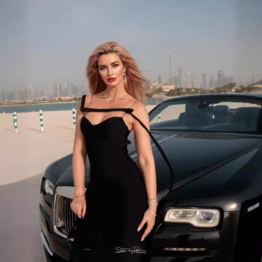 Damen Elegantes Meerjungfrauen-Kleid mit schulterfreier und taillierter Passform R&B