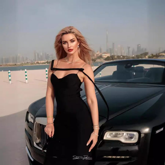 Damen Elegantes Meerjungfrauen-Kleid mit schulterfreier und taillierter Passform R&B