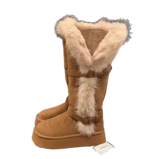 Damen Kuschelige Winterstiefel mit dekorativem Kunstfellabschluss R&B