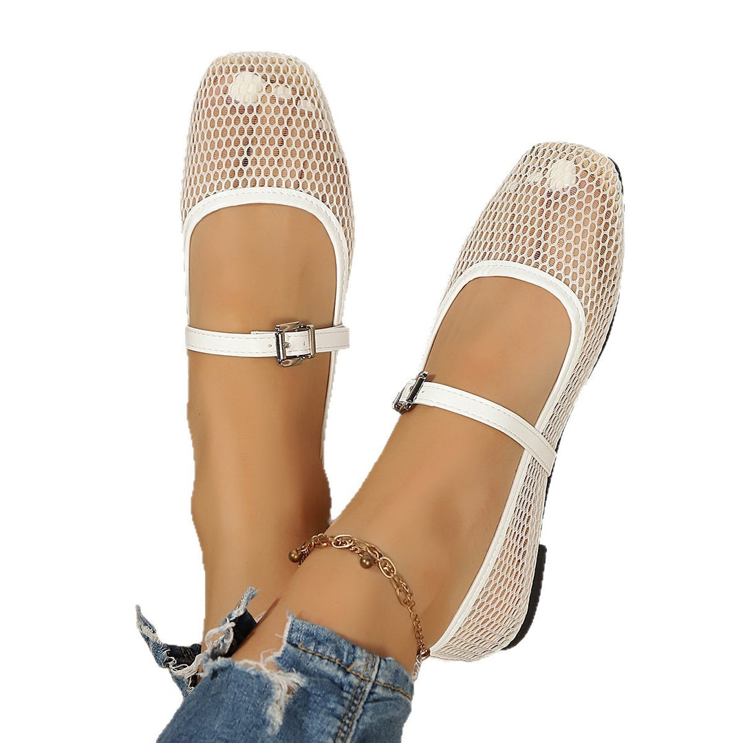 Damen Ballerina mit dekorativem Netzdesign R&B