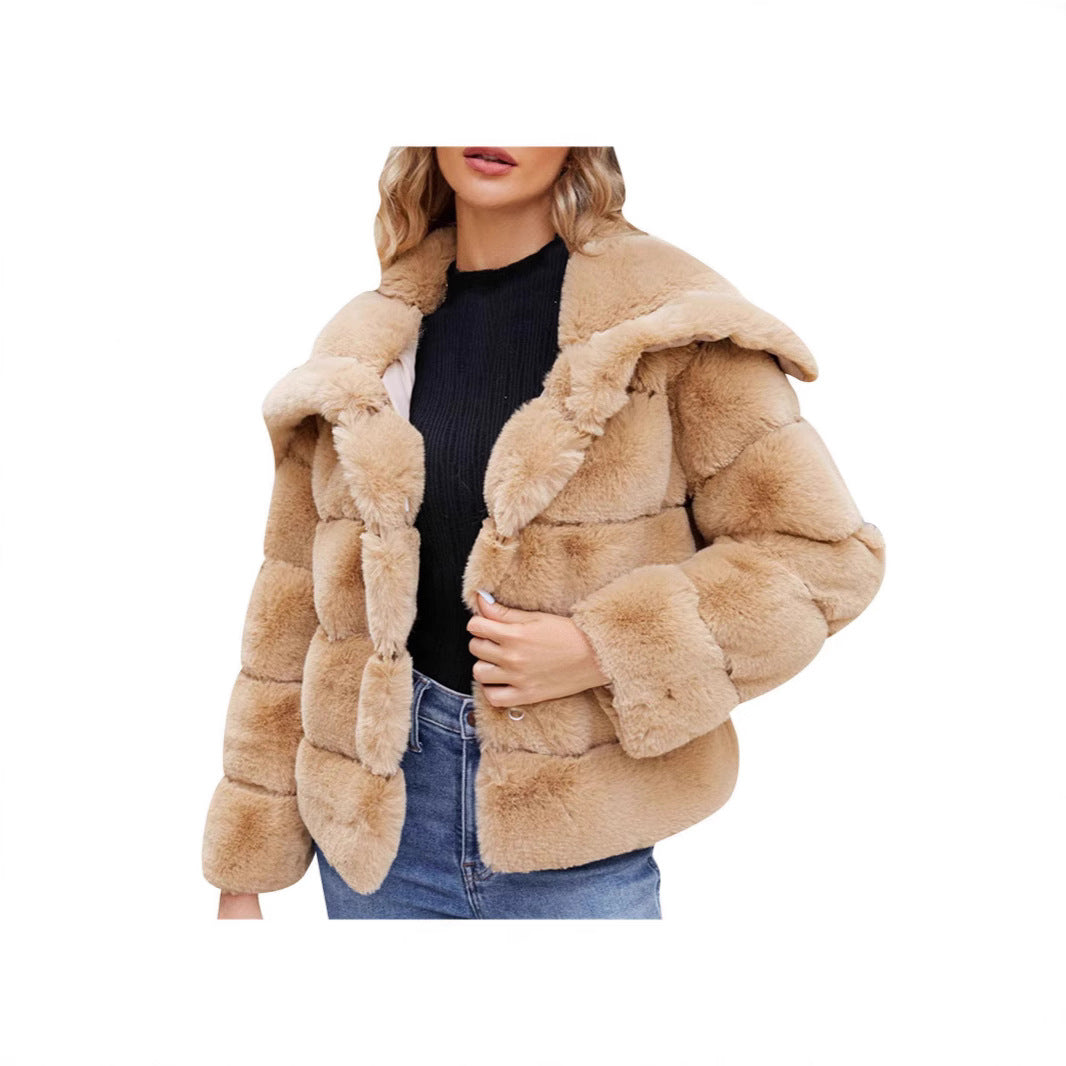 Damen Trendige Puffjacke mit weich gefüttertem Kunstfell R&B