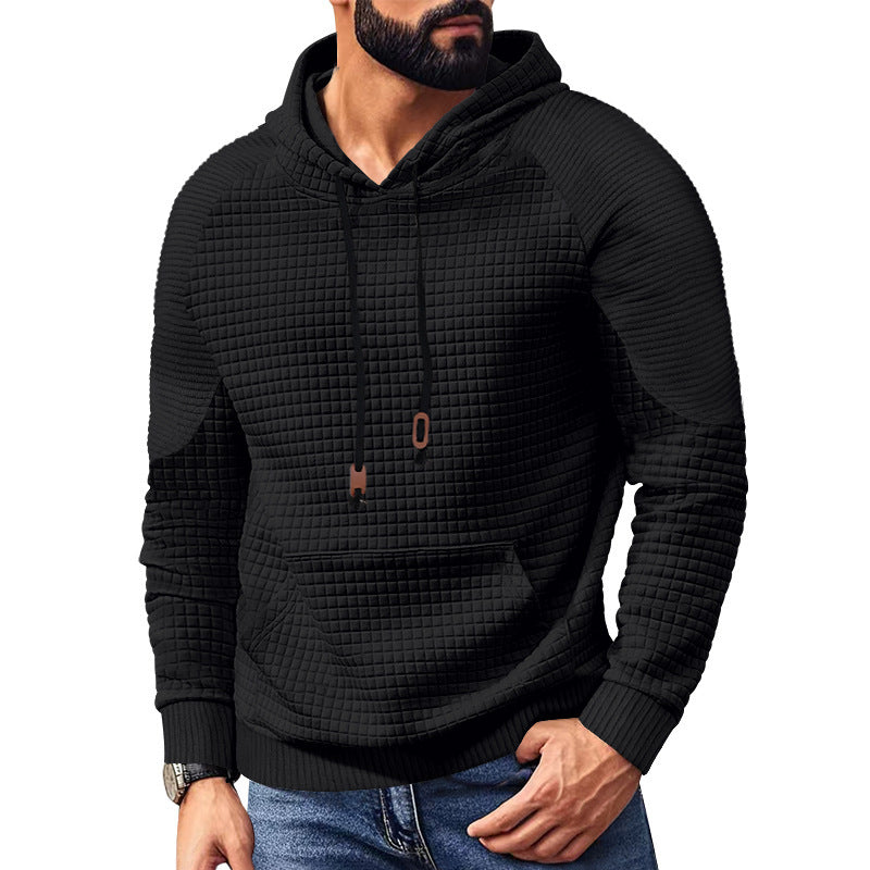 Herren Kapuzenpullover mit strukturierter Oberfläche und praktischen Taschen R&B