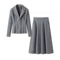 Damen elegantes Blazer- und Rock-Ensemble mit strukturiertem Design R&B