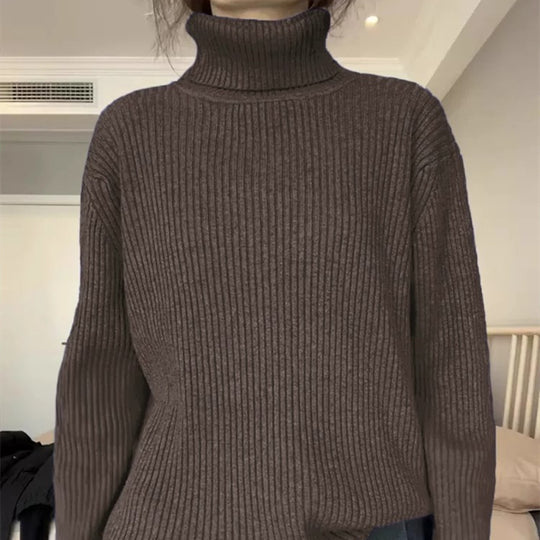 Damen Modischer Rollkragenpullover aus weichem Strick R&B
