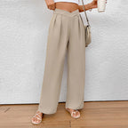 Damen Weit geschnittene Stoffhose mit eleganten Falten R&B