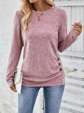Damen lässiges Langarmshirt mit asymmetrischem Schnitt R&B
