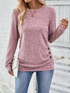 Damen lässiges Langarmshirt mit asymmetrischem Schnitt R&B