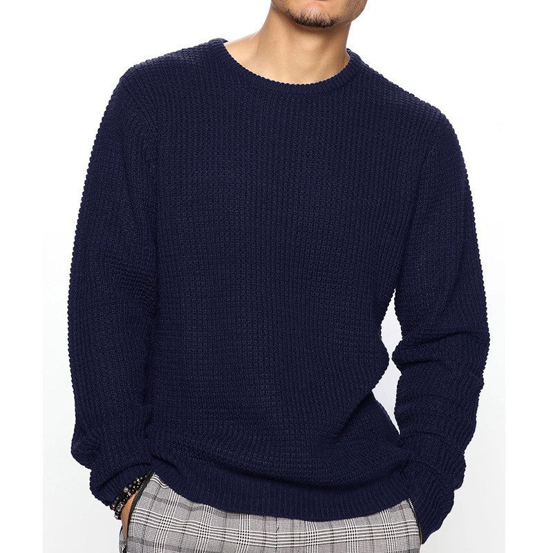 Herren komfortabler Strickpullover mit modischem Wabenmuster R&B