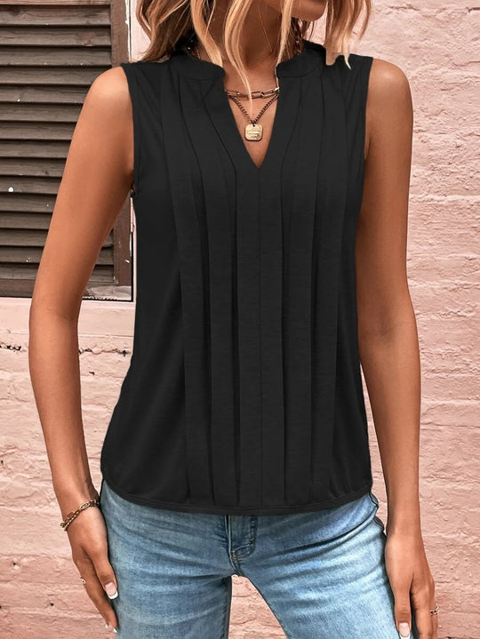 Damen elegante ärmellose Bluse R&B