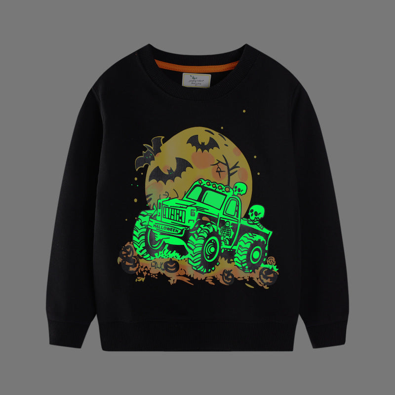 Jungen Sweatshirt mit gruseligem Monster-Truck-Motiv R&B