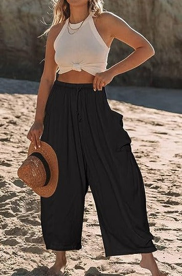 R&B | Weite Baumwoll-hosen mit Elastischem Bund und Taschen