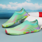 Damen flexible Aquaschuhe mit rutschfester Sohle und elastischem Schnürsystem