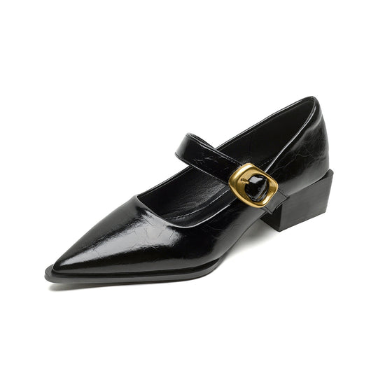 Damen elegante Mary-Jane Schuhe mit modischem Schnallenverschluss R&B