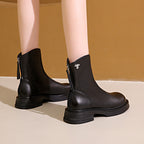 Damen Elegante und bequeme Stiefeletten aus hochwertigem Kunstleder mit seitlichem Reißverschluss R&B