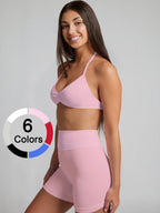 Damen Sportliches Bikini-Set mit hochgeschnittenen Shorts und elastischer Unterstützung R&B