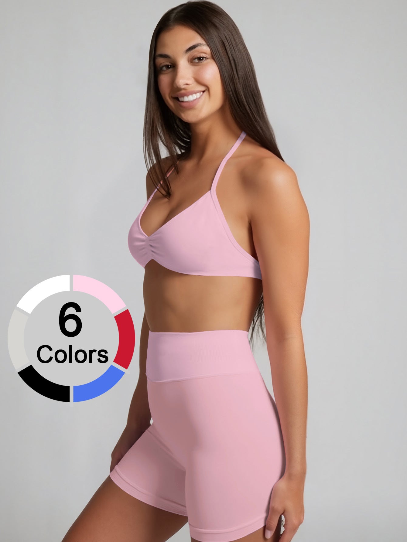 Damen Sportliches Bikini-Set mit hochgeschnittenen Shorts und elastischer Unterstützung R&B