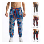 Herren lockere Freizeithose mit buntem Muster und elastischem Bund R&B