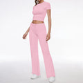 Damen Sportliches Set aus cropped Oberteil und weit geschnittenen Pants R&B