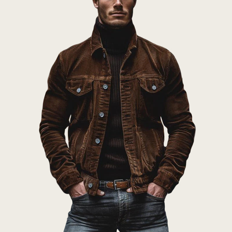 Herren Cordjacke mit klassischem Schnitt und praktischen Brusttaschen R&B