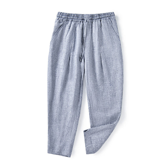 Damen lässige Leinenhose mit elastischem Bund und praktischen Seitentaschen R&B