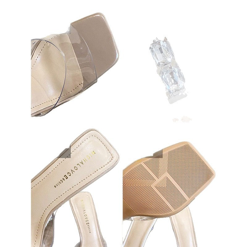 Damen transparente Mules mit elegantem Design R&B