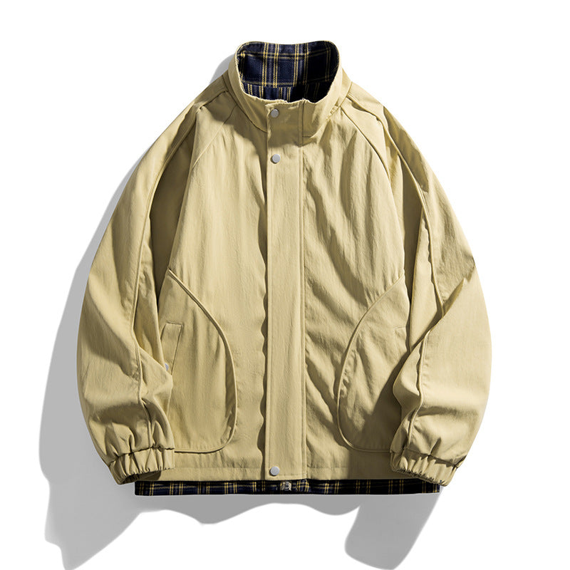 Herren lässige Übergangsjacke mit hohem Kragen und praktischen Reißverschlusstaschen R&B