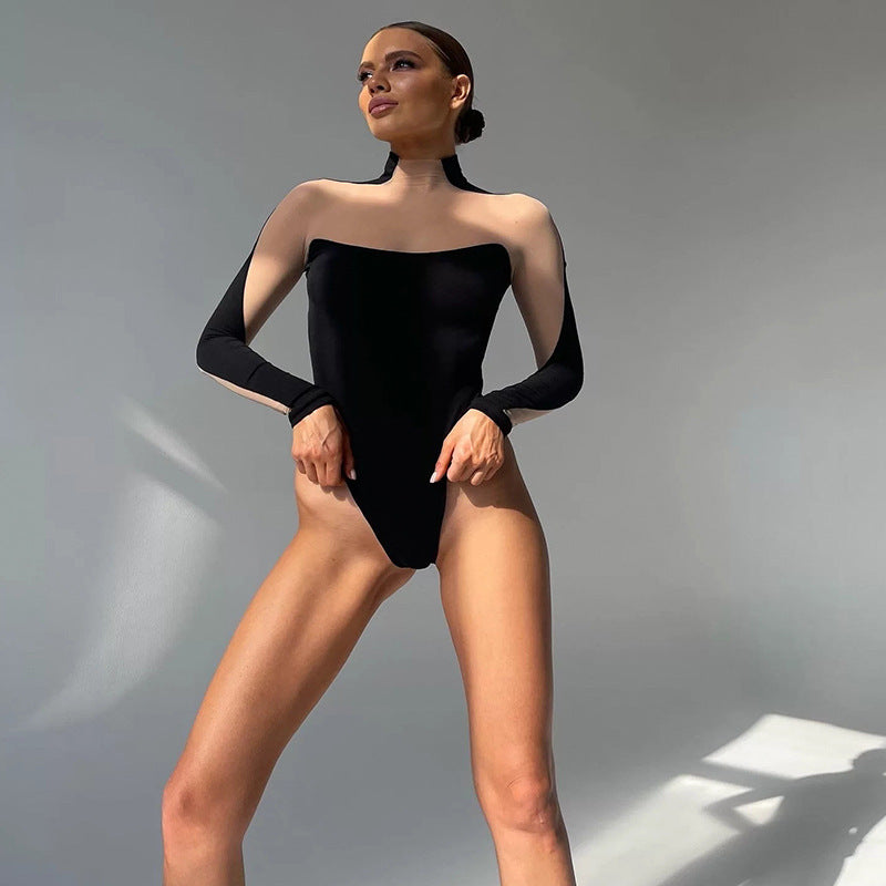 Damenbody mit transparenten Ärmeln und schickem Bustier-Design R&B