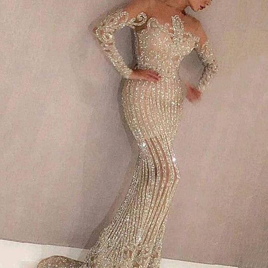 Damen Elegantes Abendkleid mit glitzernden Pailletten und schmalem Schnitt R&B