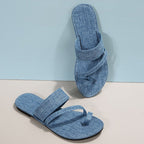 Damen lässige Slide-Pantoletten aus Denim
