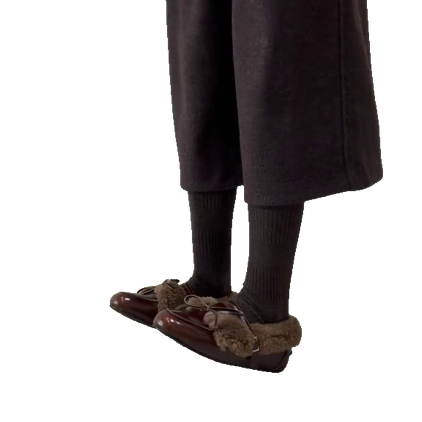 Damen Komfortable Hausschuhe mit weichem Fleece-Futter und modischem Doppelriemen R&B
