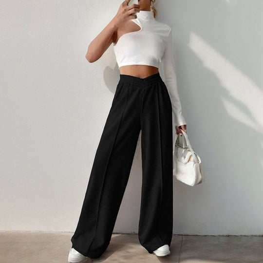 Damen Weit geschnittene Freizeithose mit elastischem Bund R&B