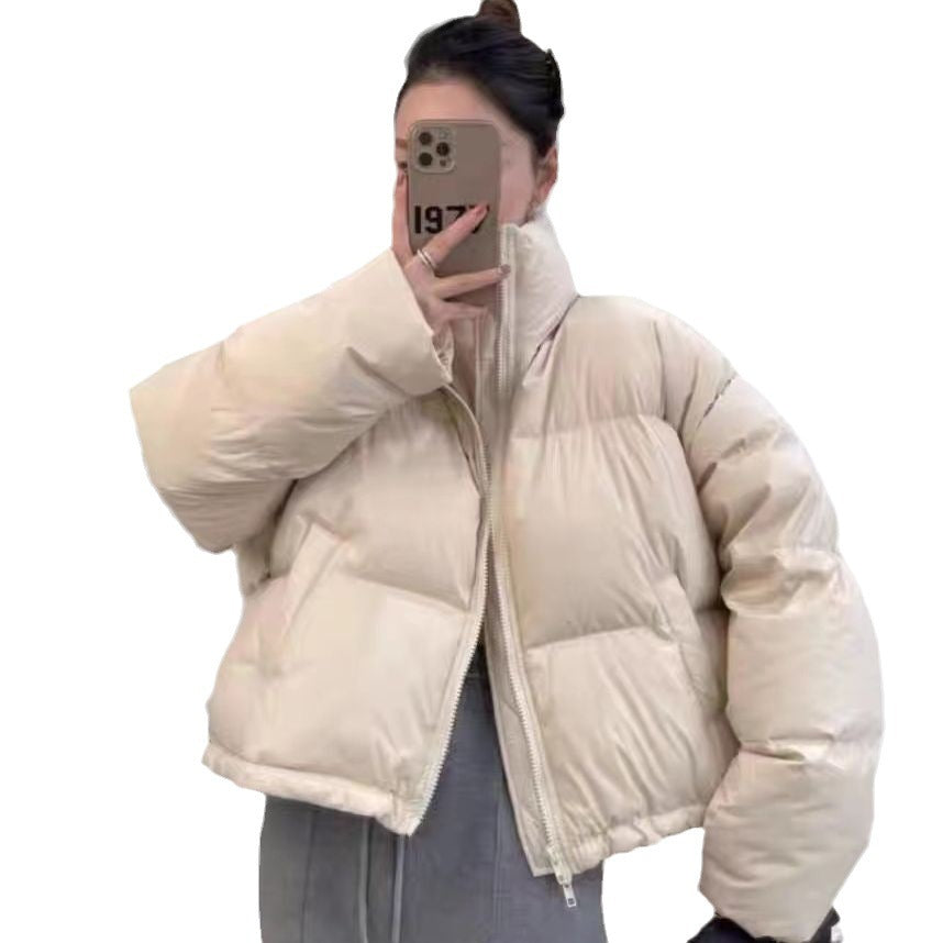 Damen Kurze wattierte Funktionsjacke mit hohem Kragen und seitlichen Taschen R&B