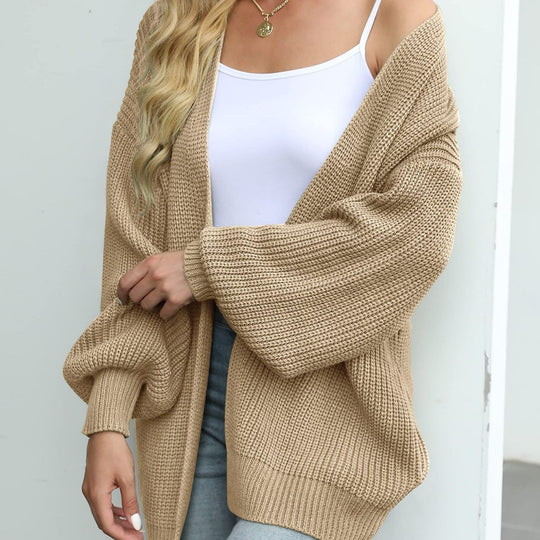 Damen lässige Strickjacke mit lockerer Passform R&B