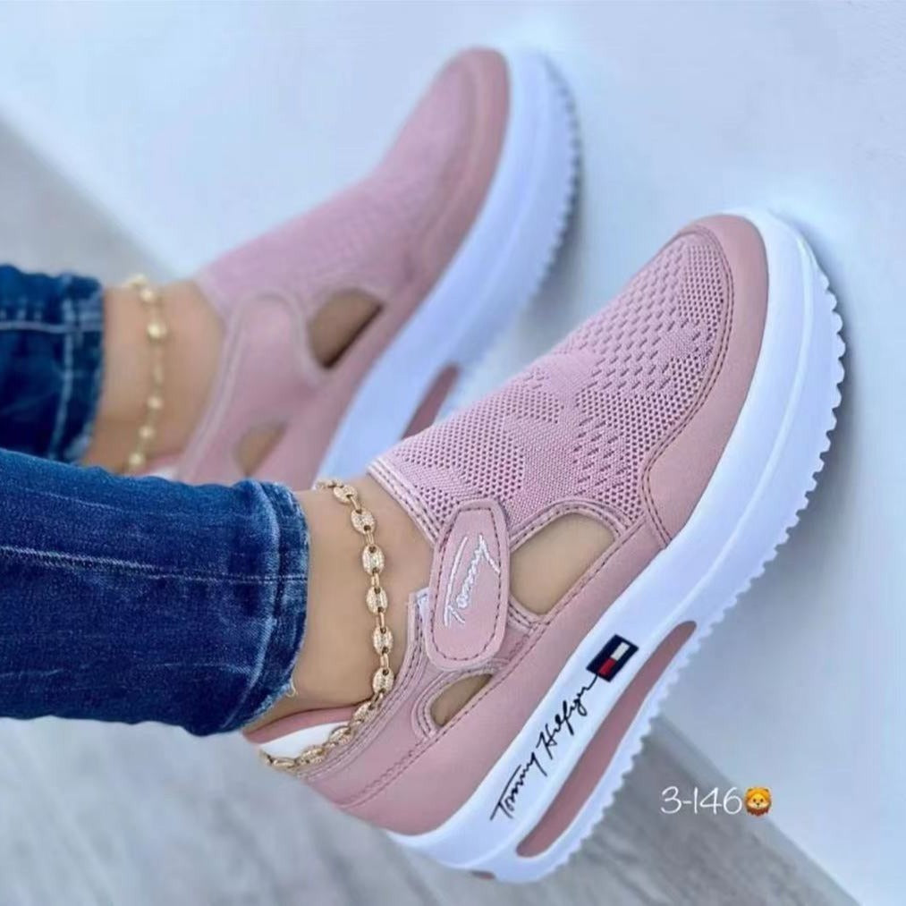 Damen Modische Sneaker mit atmungsaktiver Strick-Oberfläche und rutschfester Sohle R&B