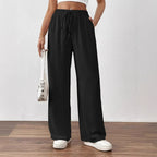 Damen Weit geschnittene Sommerhose mit elastischem Bund und Kordelzug R&B